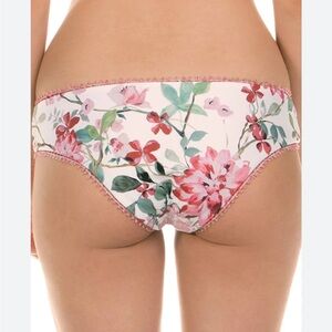 Isabella Rose Osaka Hipster Bikini Bottom Bathing Suit White Red Floral Sz M NEW
